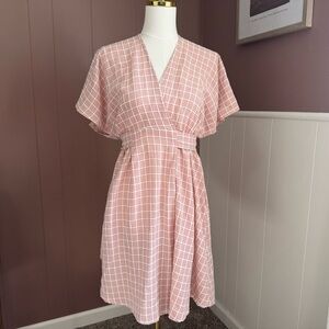 Flounce London Flutter Sleeve Gingham Cottagecore Dress